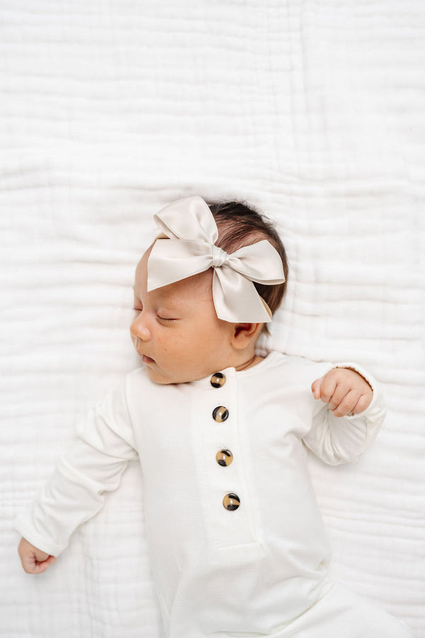 Pre-Order: Satin Bow - Champagne Headband