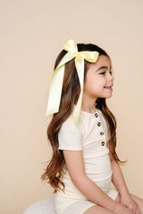 Satin Bow - Lemon Sash Clip