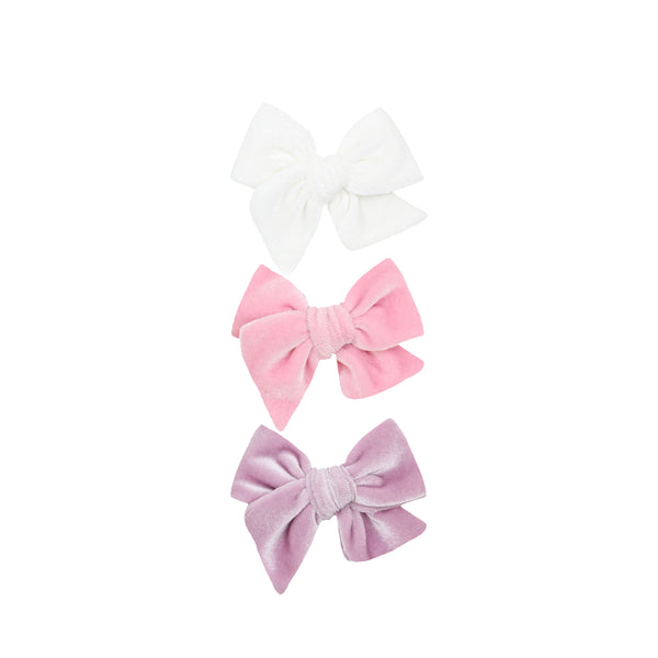 Velvet Bow 3 Pack: Bubblegum Clips
