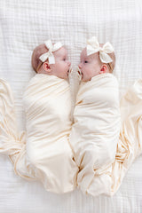 Satin Bow - Cream Headband