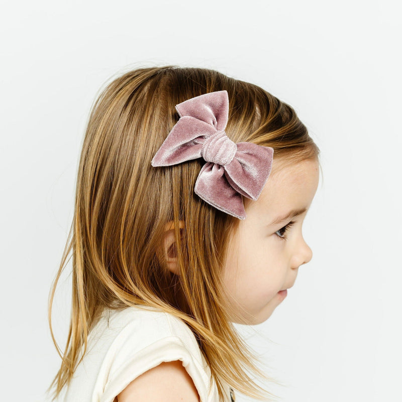 Velvet Bow 3 Pack: Mauve Clips