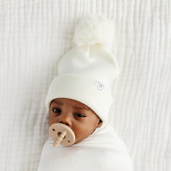 Pre-Order: Beanie with Pom - Ivory