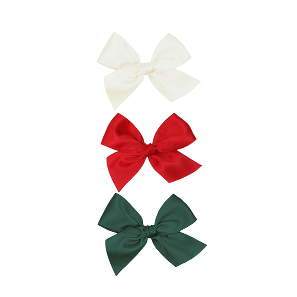 Pre-Order: Satin Bow 3 Pack: Cherry Clips