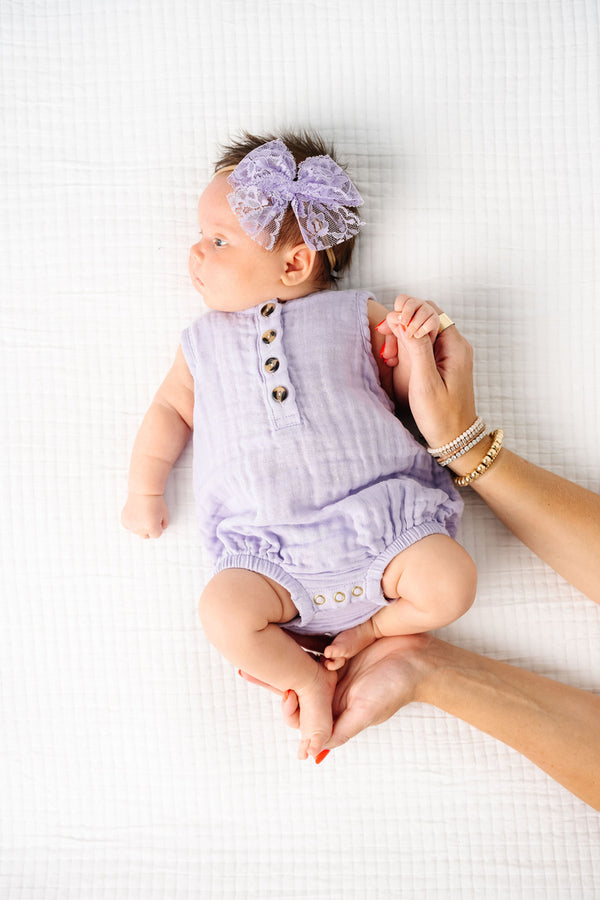 Lace Bow - Lilac Headband