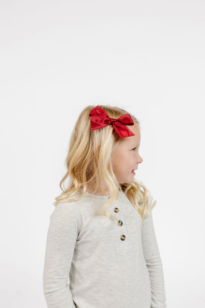 Satin Bow 3 Pack: Ruby Clips