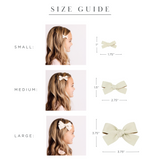 Leather - Ivory Bow Hair Clip