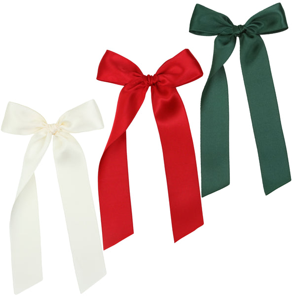 Pre-Order: Satin Bow 3 Pack: Cherry Sash Clips