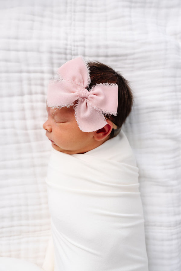 Chiffon Bow - Blush Headband