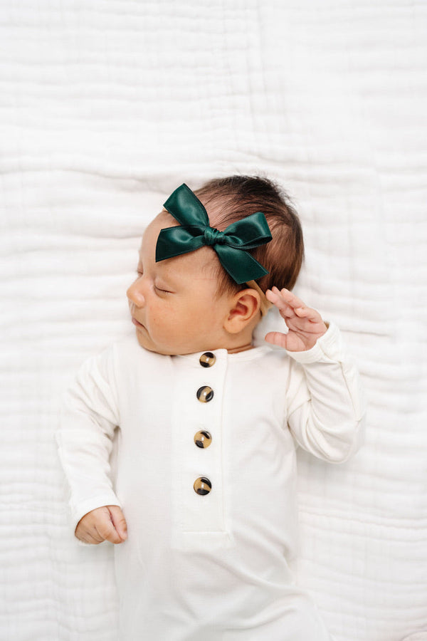 Pre-Order: Satin Bow - Evergreen Headband