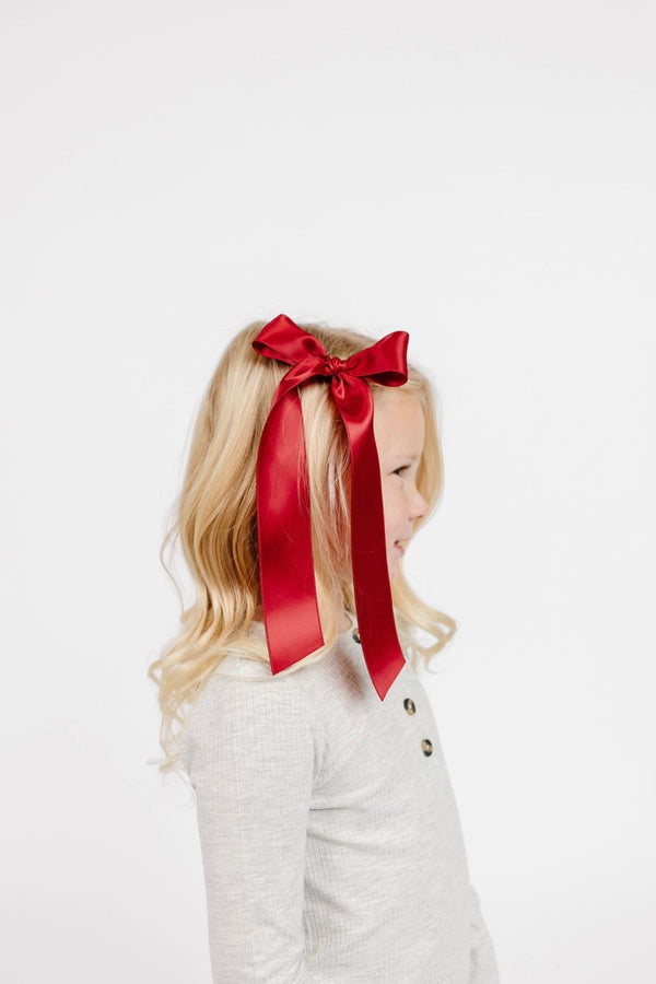 Satin Bow - Ruby Sash Clip