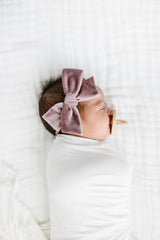 Velvet Bow 3 Pack: Mauve Headbands