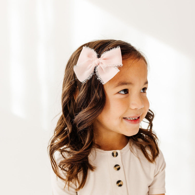 Chiffon Bow 3 Pack: Blush Clips