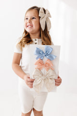 Satin Bow - French Blue Clip