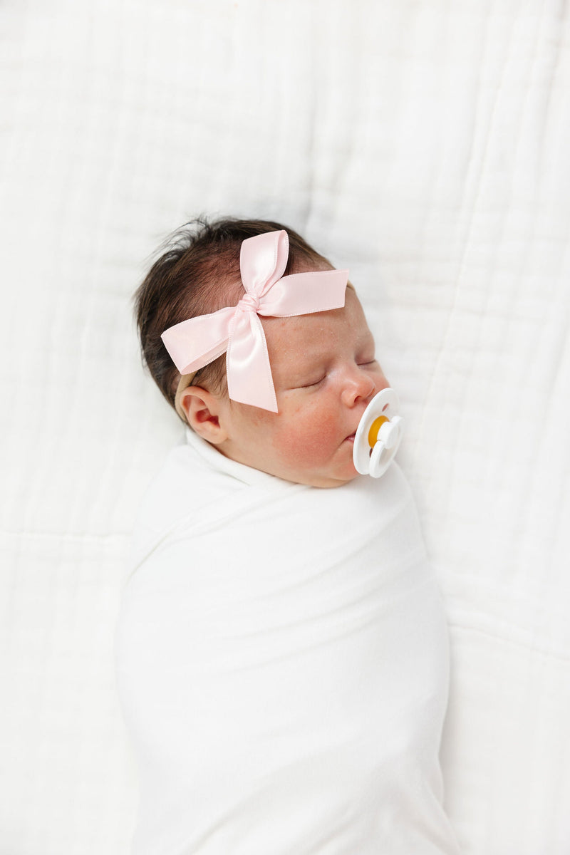 Satin Bow 3 Pack: Baby Pink Headbands