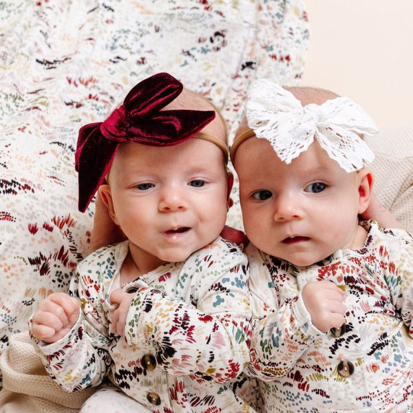 Pre-Order: Velvet - Wine Bow Headband