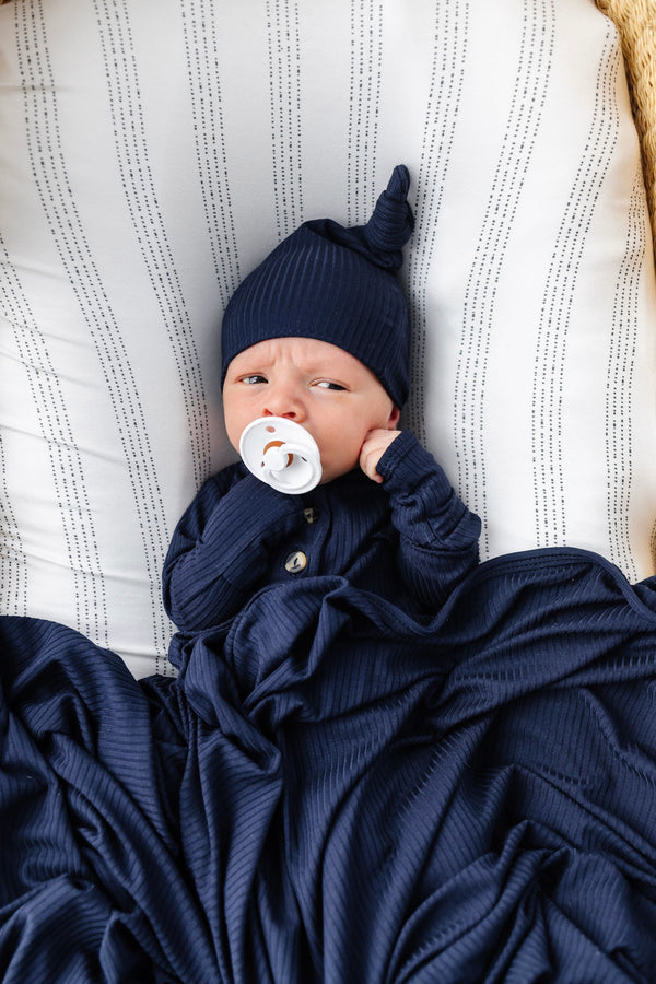 Hayden Ribbed Top Knot Hat