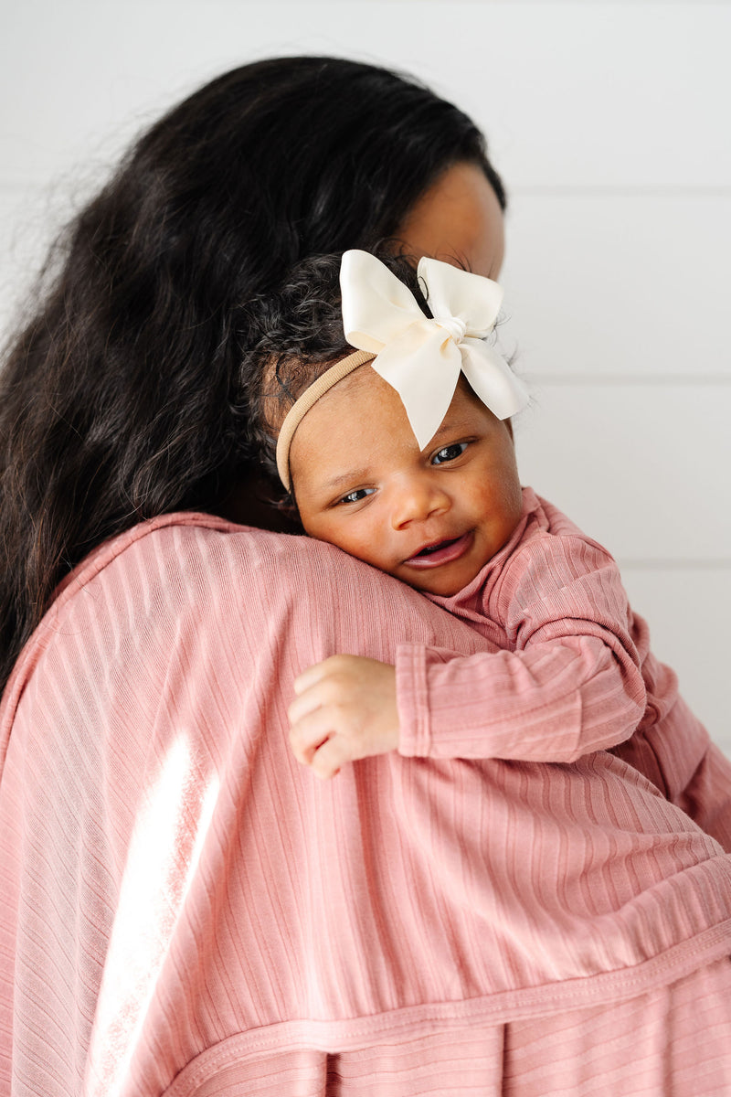 Satin Bow 3 Pack: French Pink Headbands