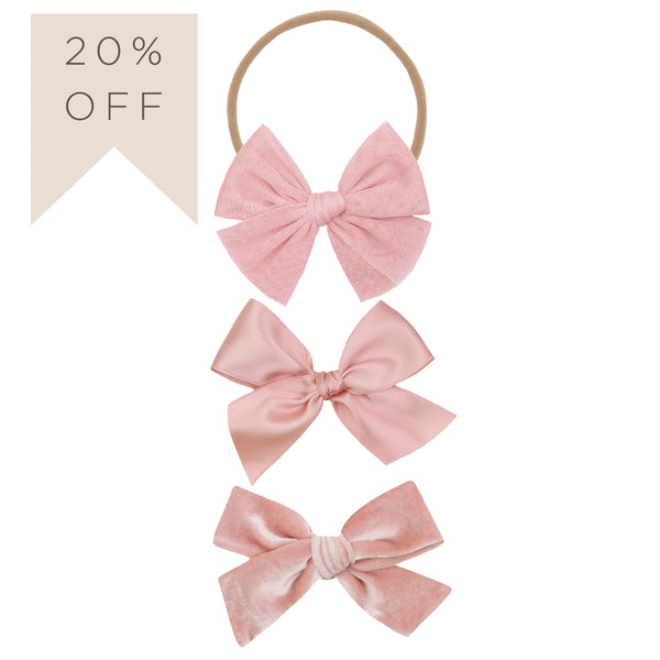 Bow 3 Pack: Bubblegum Headbands