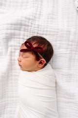 Crochet Bow - Wine Headband