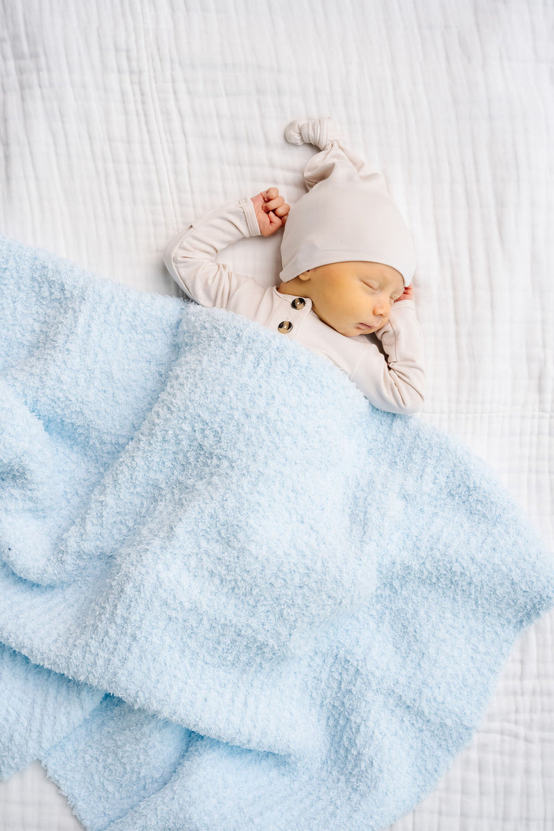 Chenille Blanket - Sky Blue - Small & Large