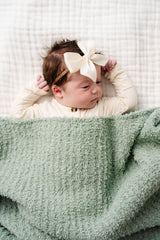 Chenille Blanket - Sage - Small & Large