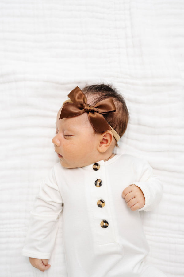 Pre-Order: Satin Bow - Chocolate Headband