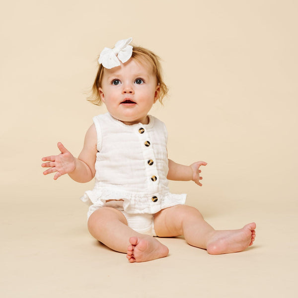 Ruffle Tank + Bloomer Set - White