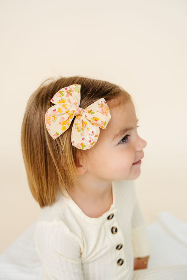 Heirloom Bow - Tan Floral Headband