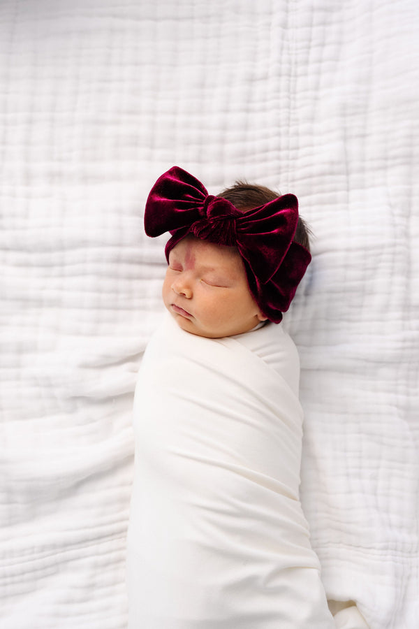 Pre-Order: Velvet - Wine Knot Headband