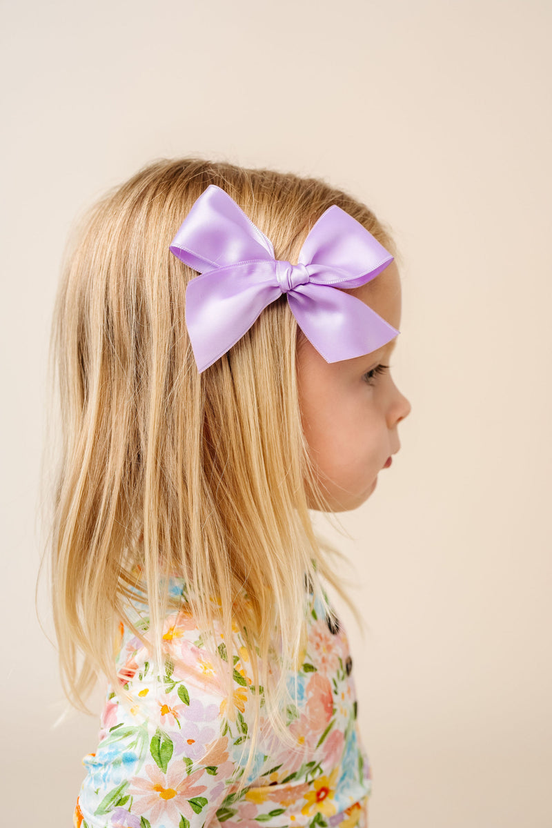 Satin Bow - Lilac Clip