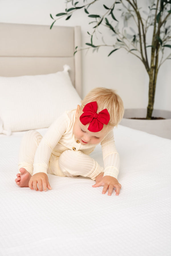Pre-Order: Heirloom Bow - Red Corduroy Headband