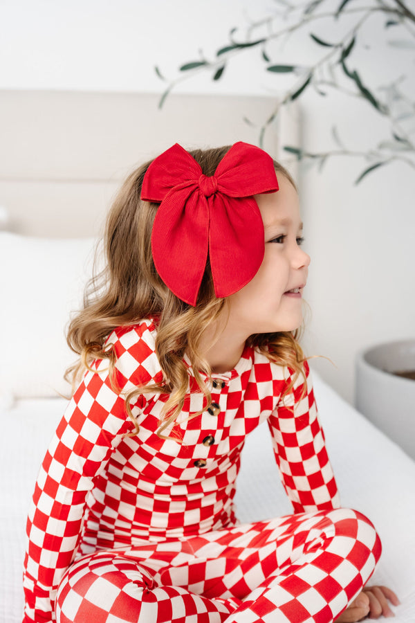 Pre-Order: Heirloom Bow - Red Corduroy Clip