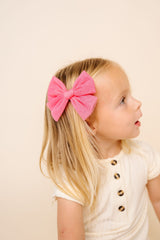 Tulle Bow - Strawberry Clip