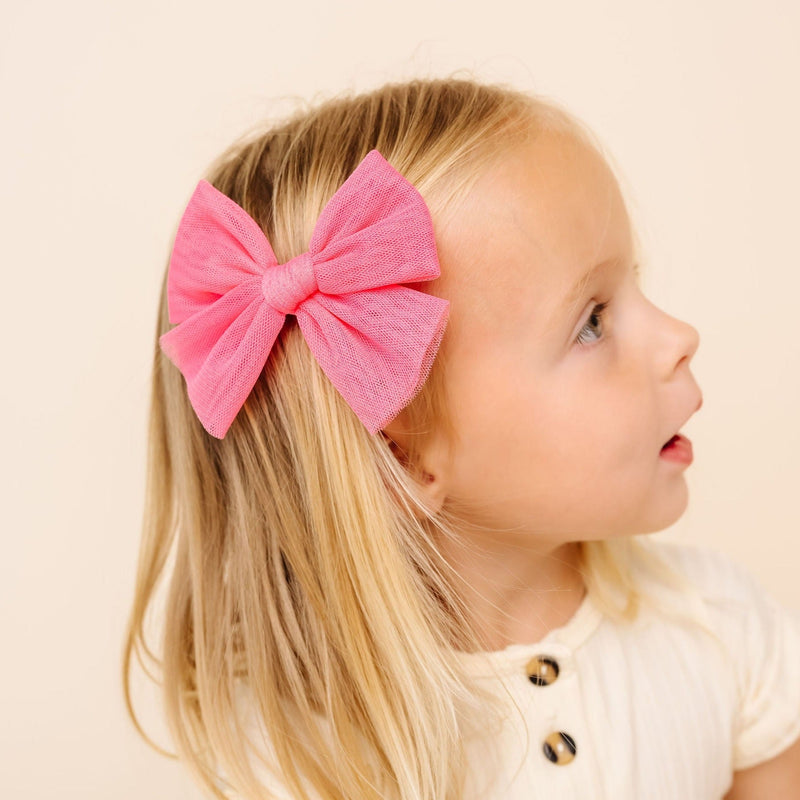 Tulle Bow 3 Pack: Strawberry Clips