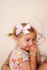 Satin Bow - Baby Pink Clip