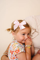 Satin Bow 3 Pack: Baby Pink Clips