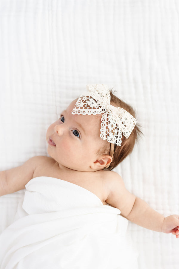 Lace Bow - Ivory Headband