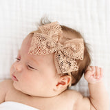 Lace Bow - Tan Headband