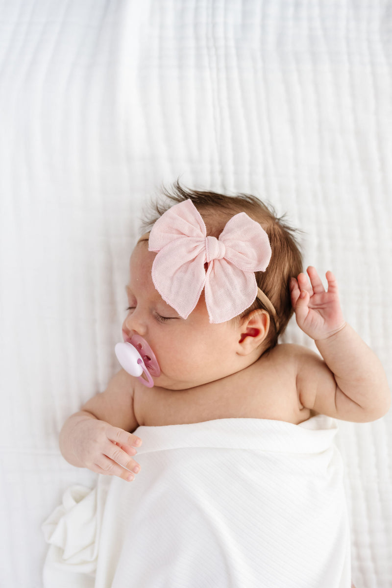 Cloud Muslin™ Heirloom Bow - Blush Headband