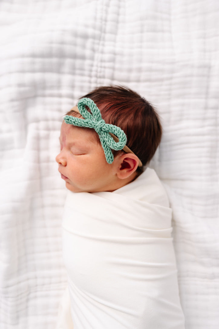 Crochet Bow - Jade Headband