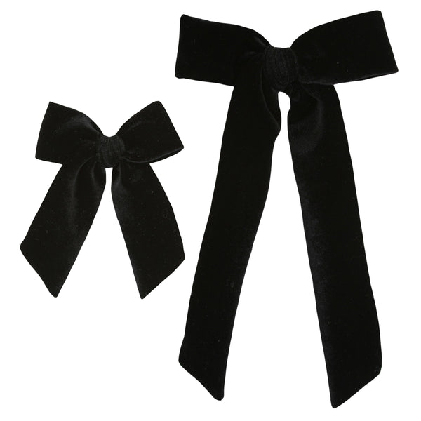 Pre-Order - Velvet Sash - Black Bow Clip