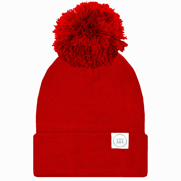 Pre-Order: Beanie with Pom - Cherry Red