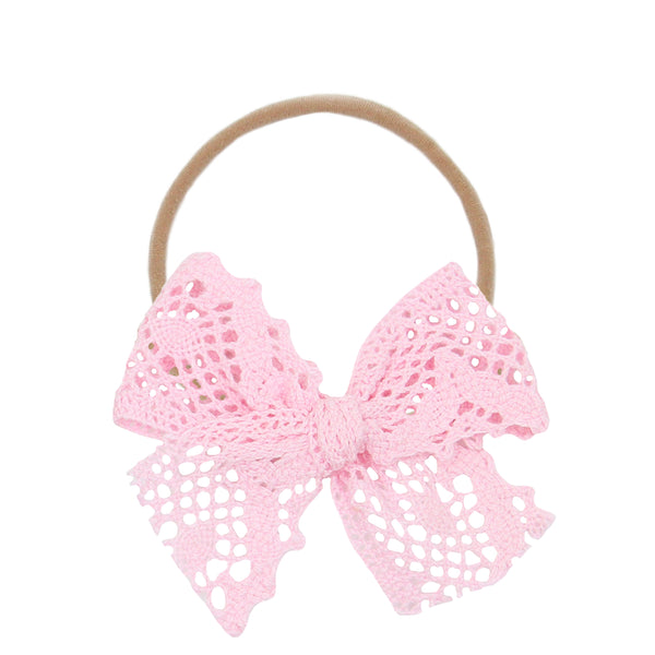 Vintage Bow - Bubblegum Crochet Lace