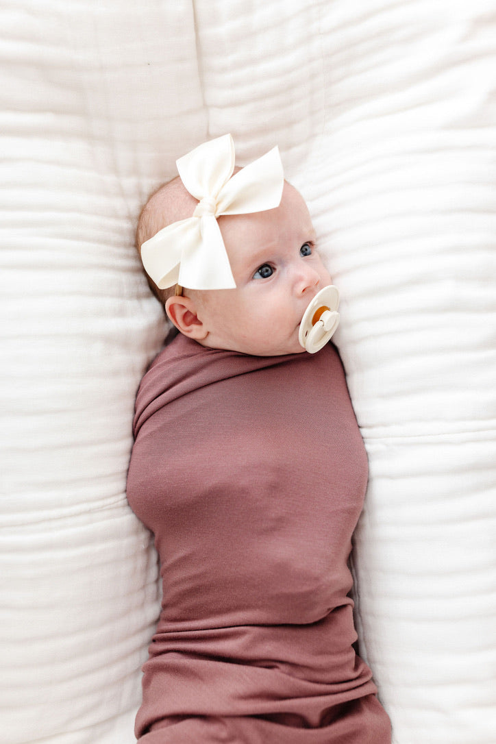 Satin Bow - Cream Headband