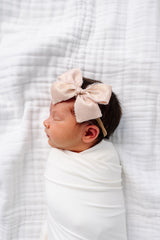 Chiffon Bow - Champagne Shimmer Headband