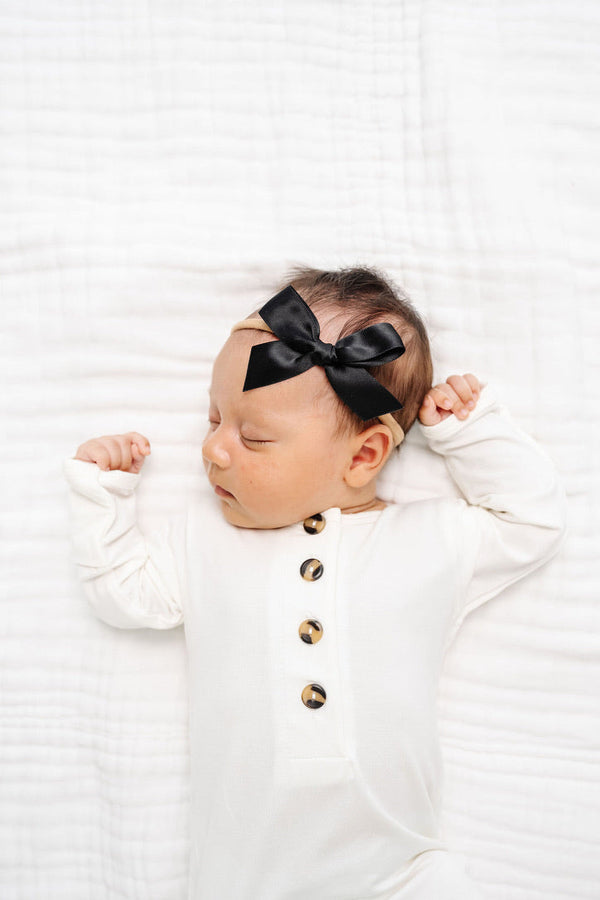 Pre-Order: Satin Bow - Black Headband