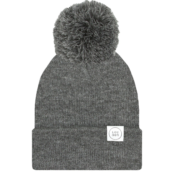 Pre-Order - Beanie with Pom - Heathered Charcoal