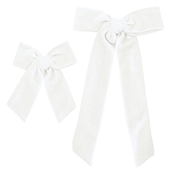 Pre-Order: Velvet - Ivory Bow Sash Clip