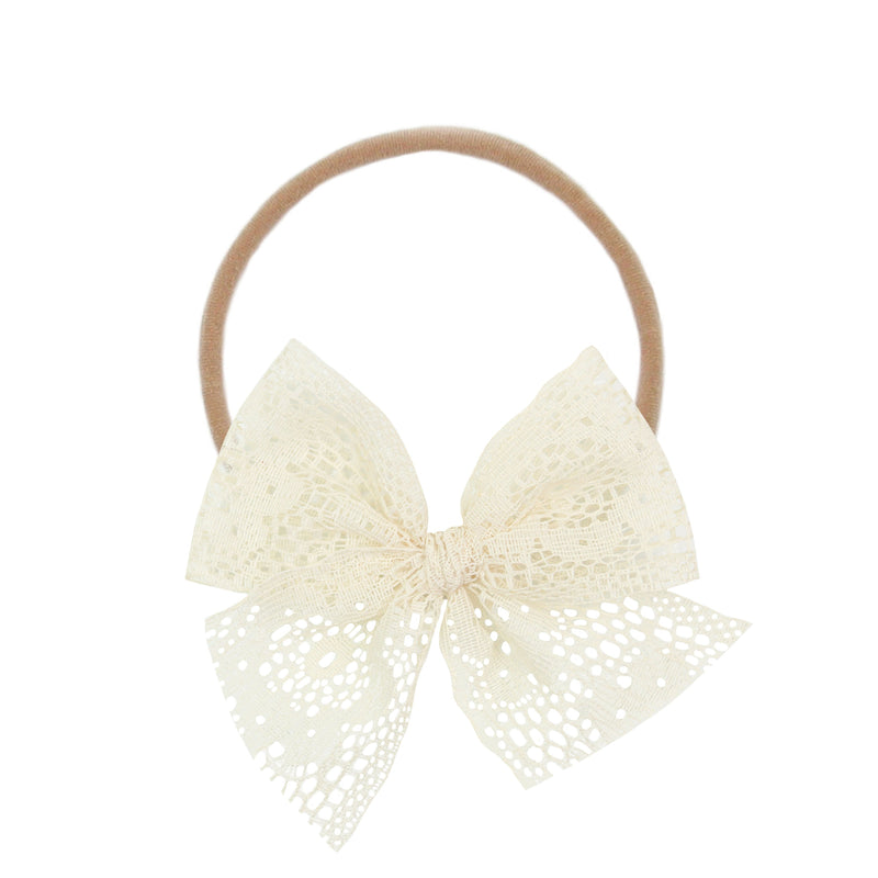 Lace Bow - Ivory Floral Headband