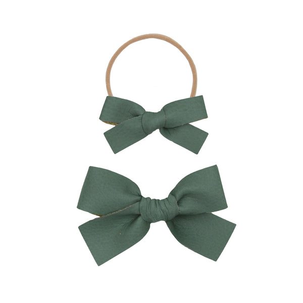 Leather - Jade Bow Headband